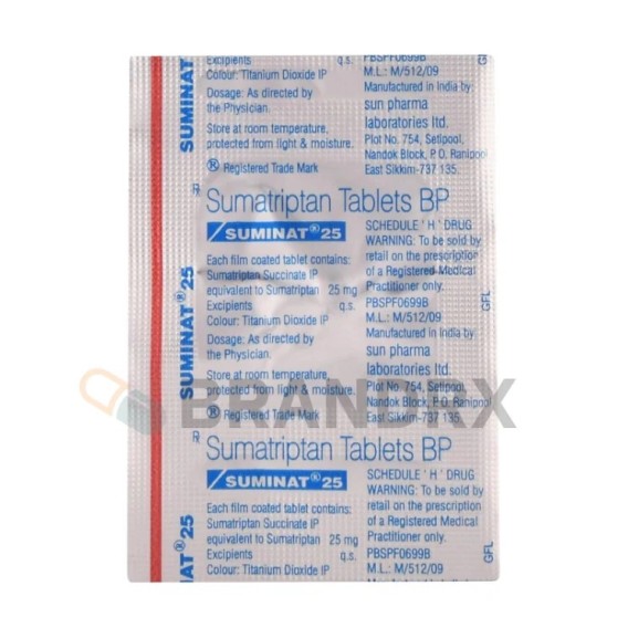 Suminat 25 mg Sun Pharmaceuticals Industries
